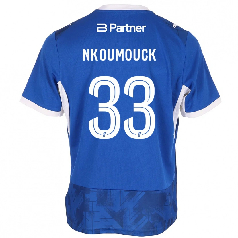 Danxen Enfant Maillot Marc-Anthony Nkoumouck #33 Bleu Moyen Blanc Tenues Domicile 2026/27 T-Shirt
