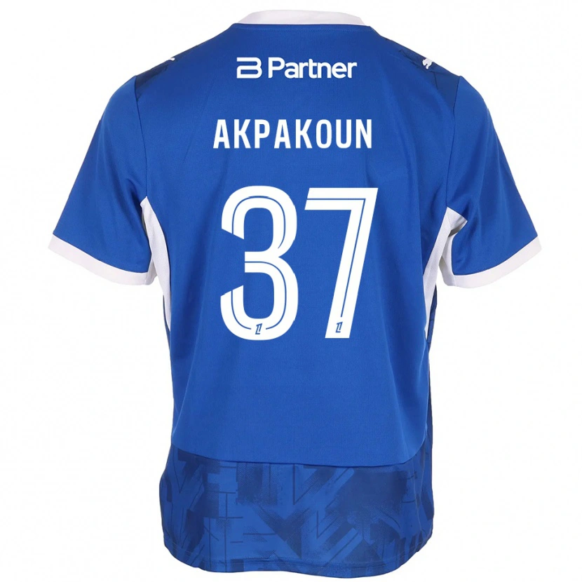 Danxen Enfant Maillot Tom Akpakoun #37 Bleu Moyen Blanc Tenues Domicile 2026/27 T-Shirt
