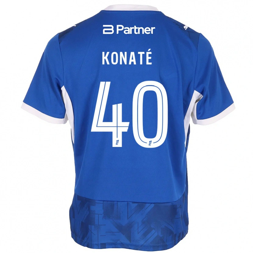 Danxen Enfant Maillot Hillel Konaté #40 Bleu Moyen Blanc Tenues Domicile 2026/27 T-Shirt