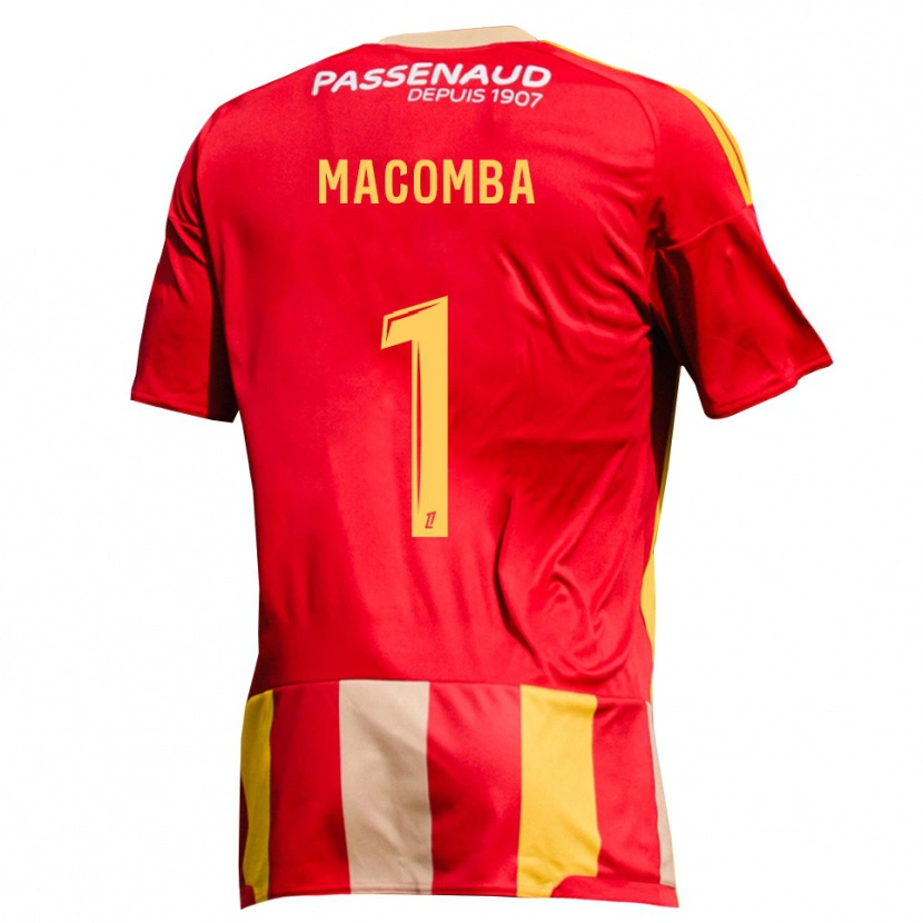 Danxen Enfant Maillot Tyron Macomba #1 Rouge Jaune Vert Tenues Domicile 2026/27 T-Shirt