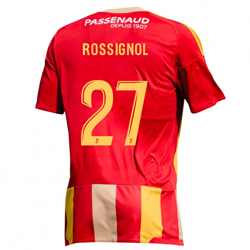 Danxen Enfant Maillot Martin Rossignol #27 Rouge Jaune Vert Tenues Domicile 2026/27 T-Shirt