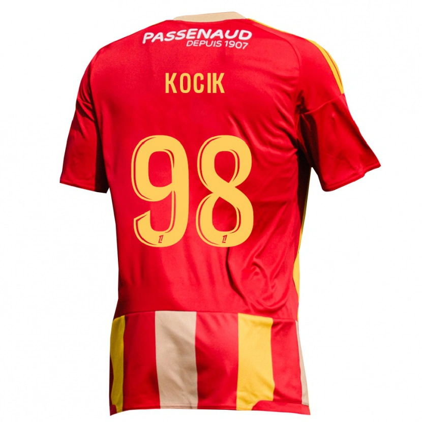 Danxen Enfant Maillot Nicolas Kocik #98 Rouge Jaune Vert Tenues Domicile 2026/27 T-Shirt