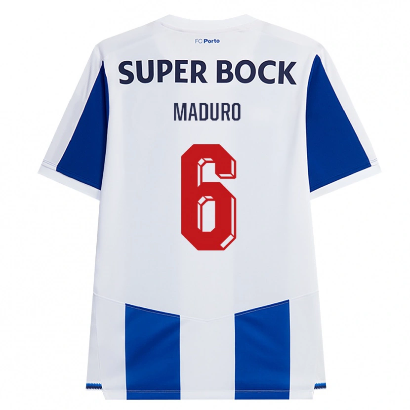 Danxen Enfant Maillot Henrique Maduro #6 Bleu Blanc Rouge Tenues Domicile 2026/27 T-Shirt