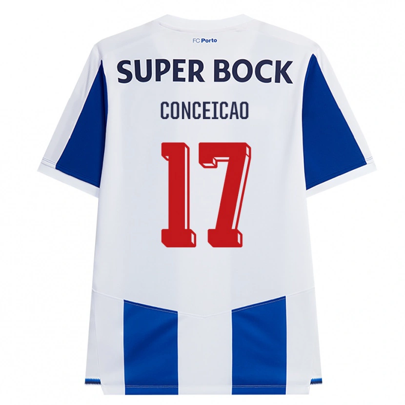 Danxen Enfant Maillot Rodrigo Conceicao #17 Bleu Blanc Rouge Tenues Domicile 2026/27 T-Shirt
