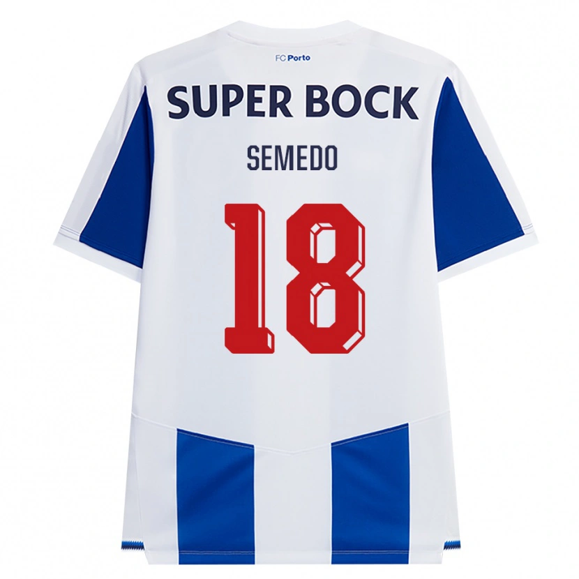 Danxen Enfant Maillot Adriana Semedo #18 Bleu Blanc Rouge Tenues Domicile 2026/27 T-Shirt