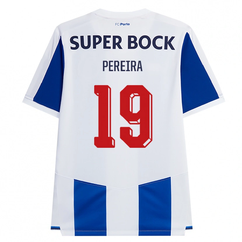 Danxen Enfant Maillot João Pereira #19 Bleu Blanc Rouge Tenues Domicile 2026/27 T-Shirt
