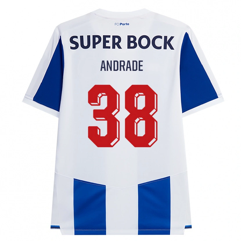 Danxen Enfant Maillot Fernando Andrade #38 Bleu Blanc Rouge Tenues Domicile 2026/27 T-Shirt