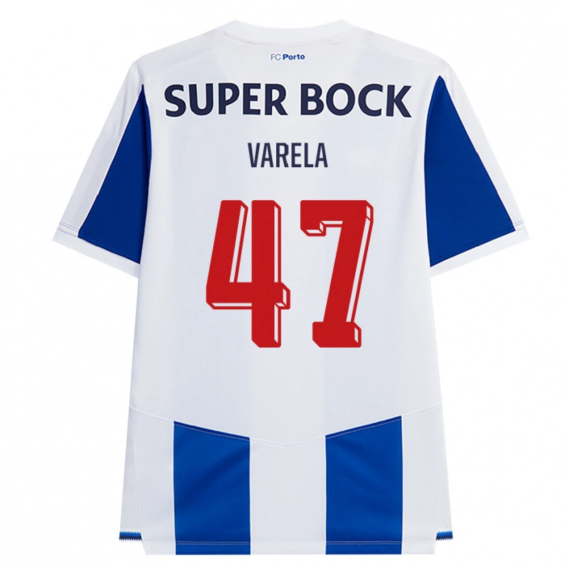 Danxen Enfant Maillot Cardoso Varela #47 Bleu Blanc Rouge Tenues Domicile 2026/27 T-Shirt
