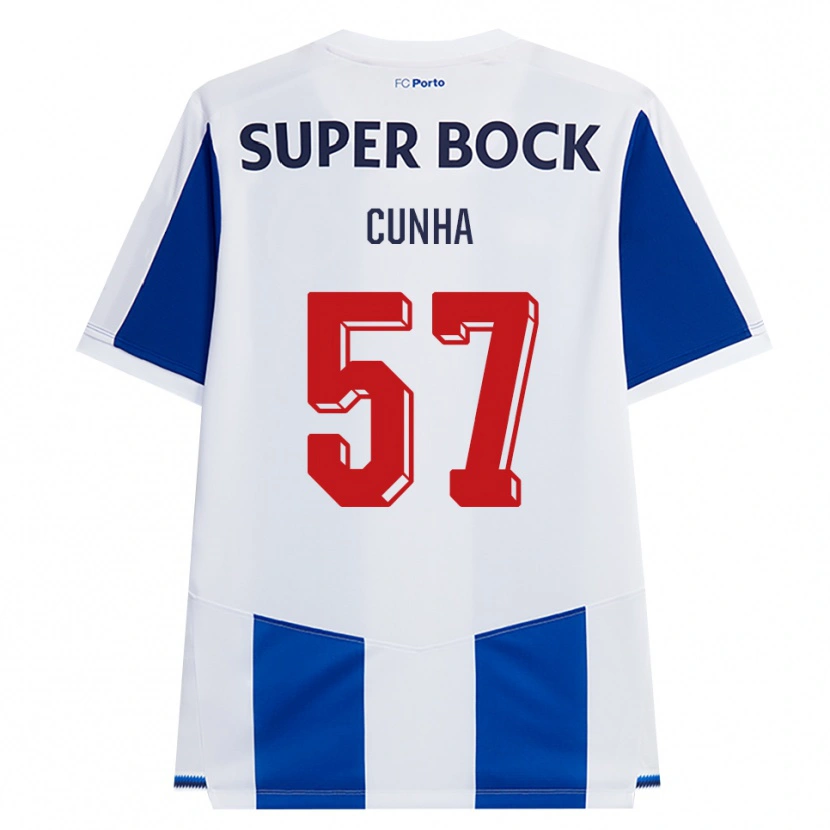 Danxen Enfant Maillot Duarte Cunha #57 Bleu Blanc Rouge Tenues Domicile 2026/27 T-Shirt