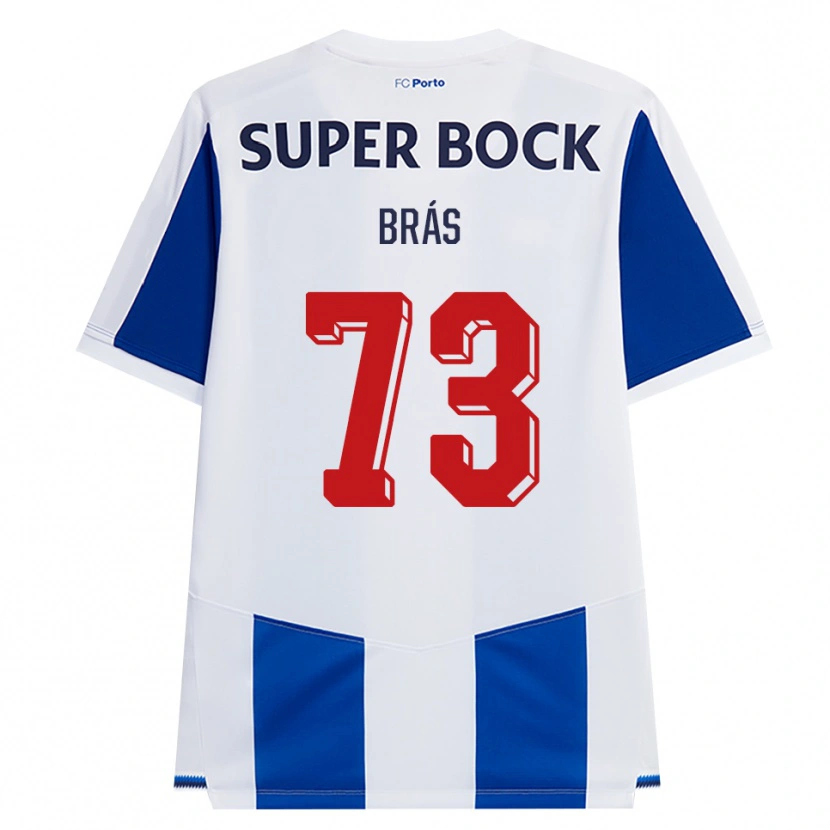 Danxen Enfant Maillot Gabriel Brás #73 Bleu Blanc Rouge Tenues Domicile 2026/27 T-Shirt