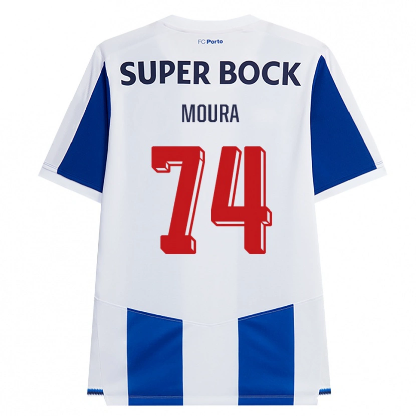 Danxen Enfant Maillot Francisco Moura #74 Bleu Blanc Rouge Tenues Domicile 2026/27 T-Shirt