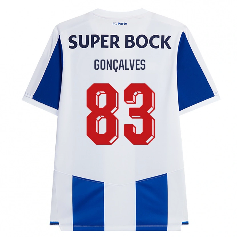 Danxen Enfant Maillot Rodrigo Gonçalves #83 Bleu Blanc Rouge Tenues Domicile 2026/27 T-Shirt