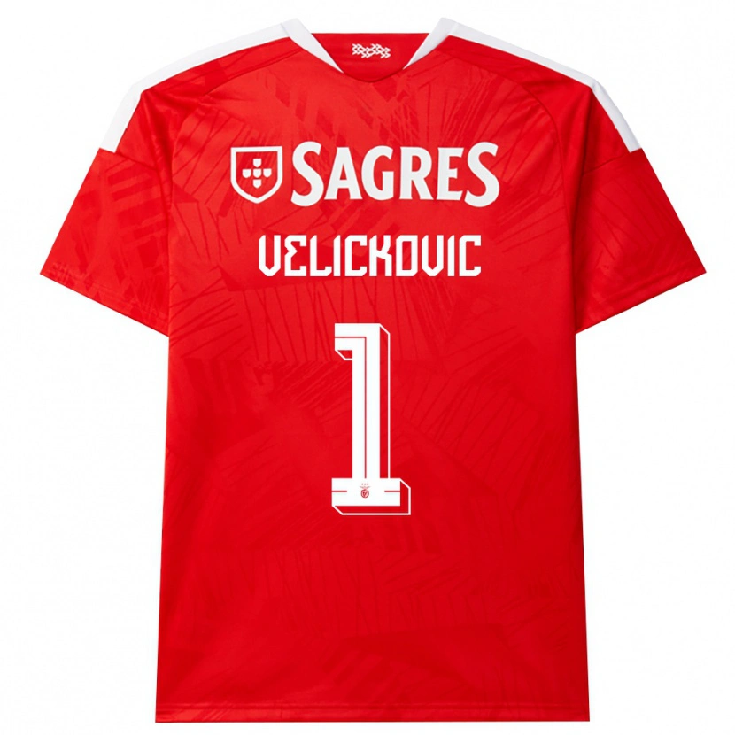 Danxen Enfant Maillot Luka Velickovic #1 Rouge Blanc Jaune Tenues Domicile 2026/27 T-Shirt
