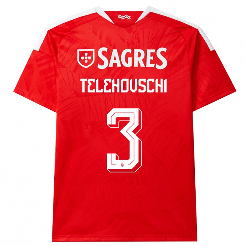 Danxen Enfant Maillot Dinis Telehovschi #3 Rouge Blanc Jaune Tenues Domicile 2026/27 T-Shirt