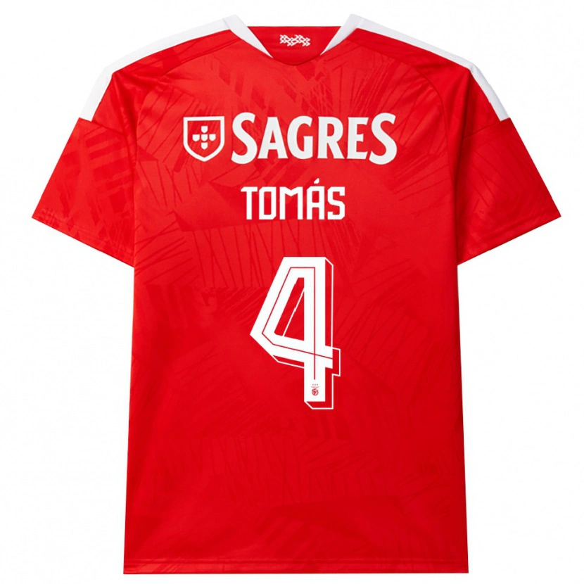 Danxen Enfant Maillot Tomás Ferreira #4 Rouge Blanc Jaune Tenues Domicile 2026/27 T-Shirt