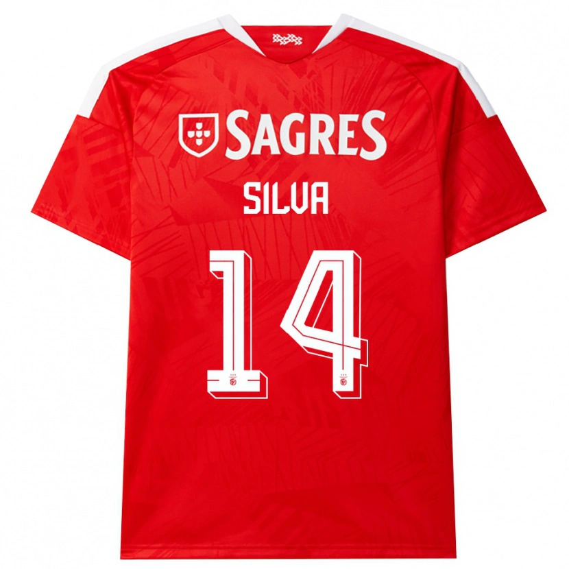 Danxen Enfant Maillot Gonçalo Silva #14 Rouge Blanc Jaune Tenues Domicile 2026/27 T-Shirt