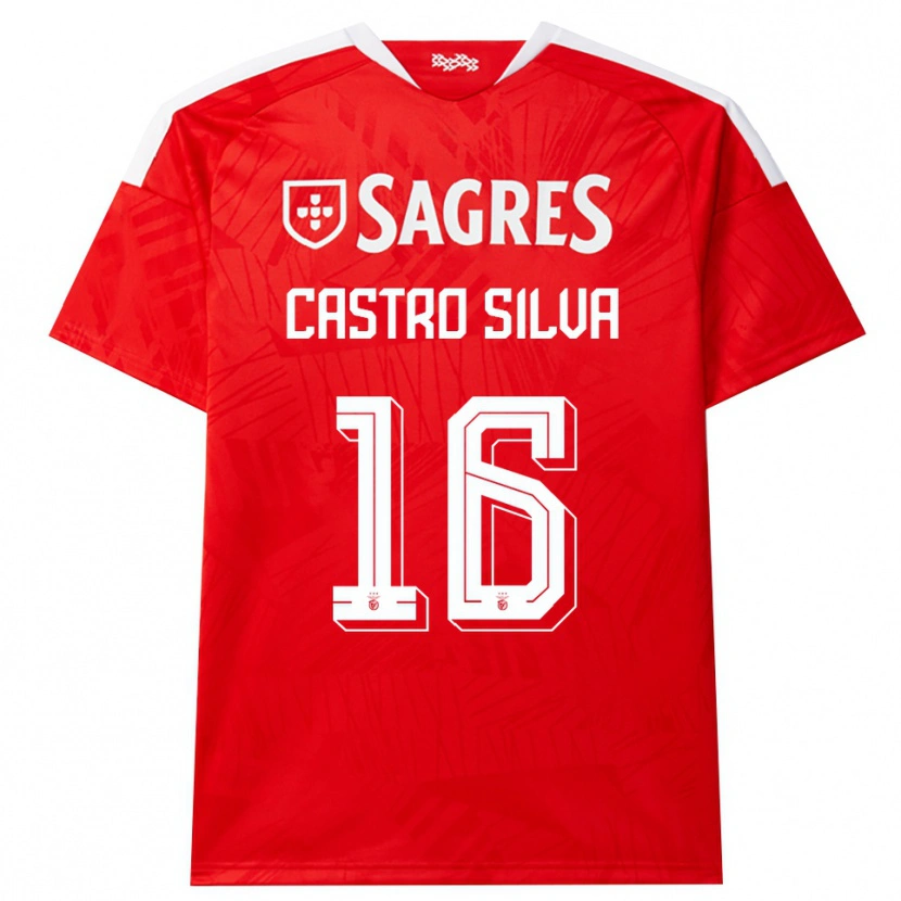 Danxen Enfant Maillot Guilherme Castro #16 Rouge Blanc Jaune Tenues Domicile 2026/27 T-Shirt