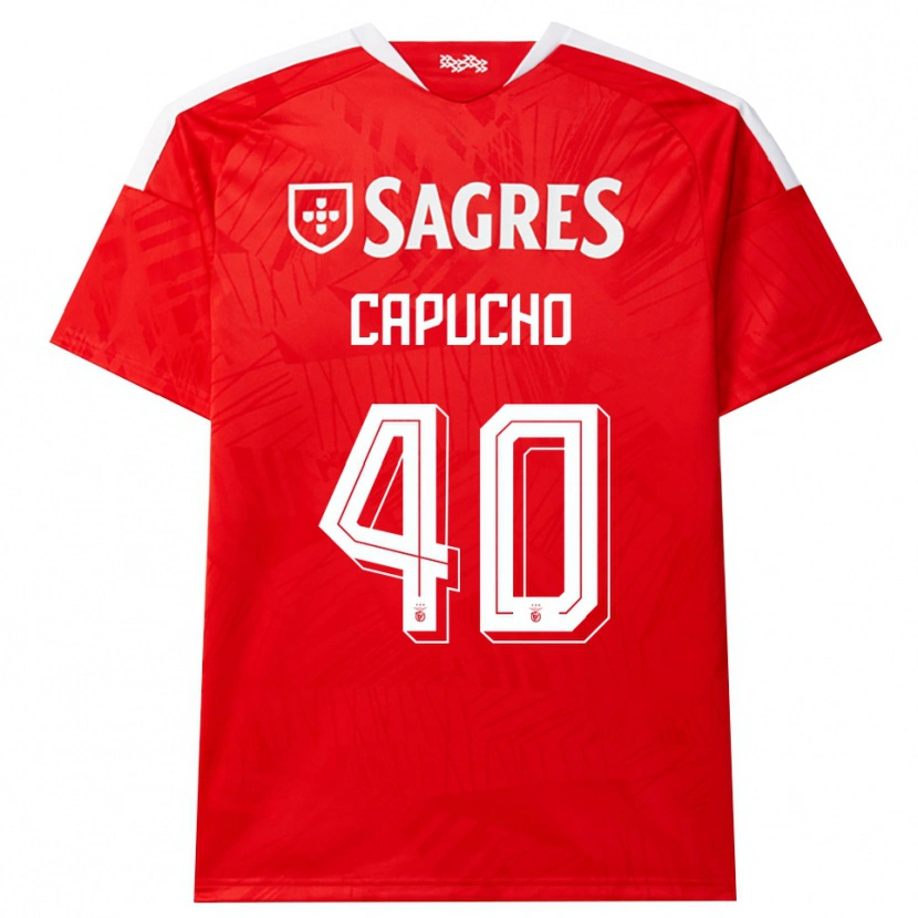 Danxen Enfant Maillot João Capucho #40 Rouge Blanc Jaune Tenues Domicile 2026/27 T-Shirt