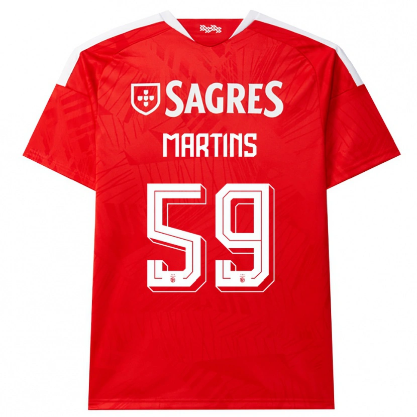 Danxen Enfant Maillot Leandro Martins #59 Rouge Blanc Jaune Tenues Domicile 2026/27 T-Shirt