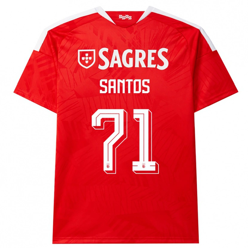 Danxen Enfant Maillot Leandro Santos #71 Rouge Blanc Jaune Tenues Domicile 2026/27 T-Shirt