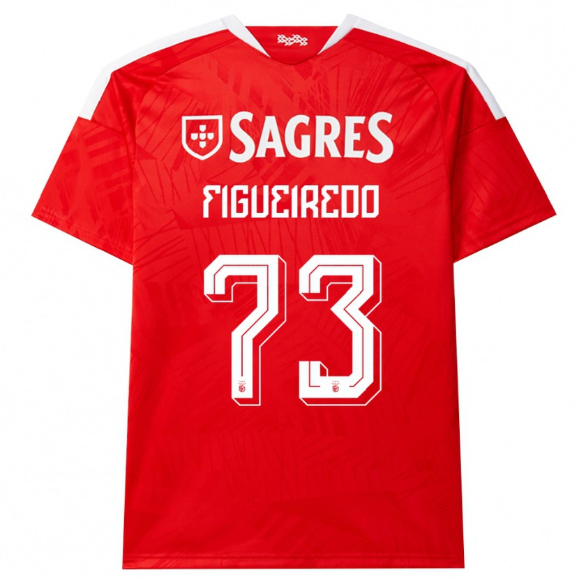 Danxen Enfant Maillot Miguel Figueiredo #73 Rouge Blanc Jaune Tenues Domicile 2026/27 T-Shirt