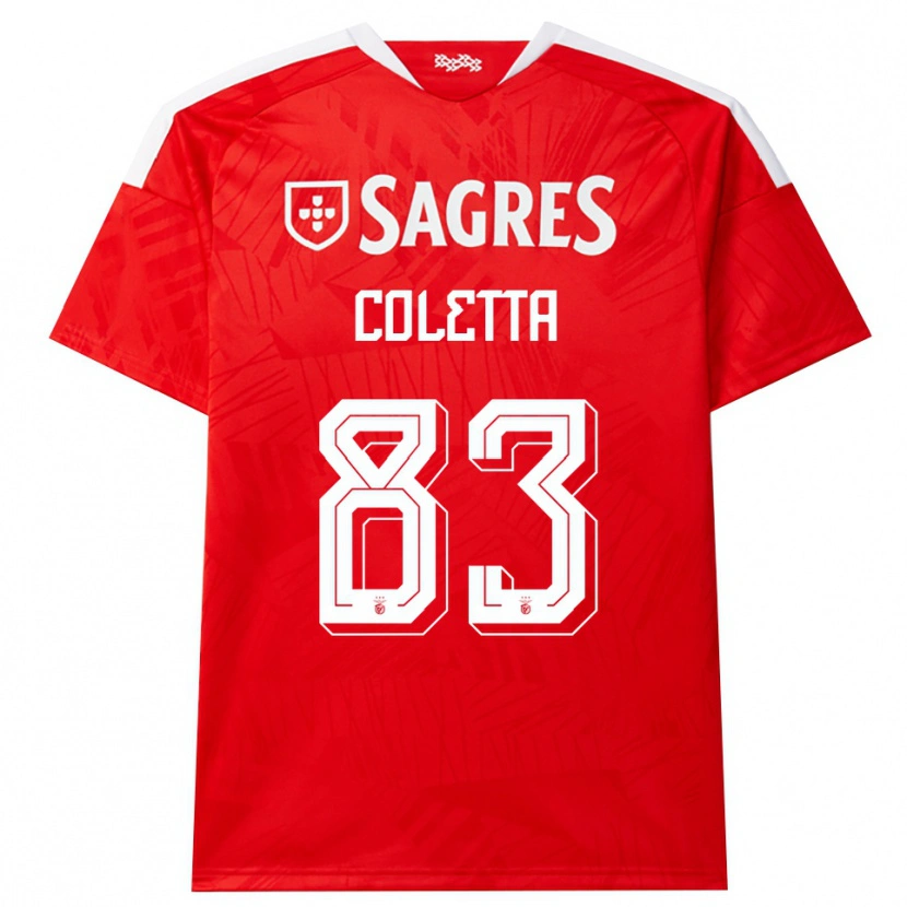 Danxen Enfant Maillot Federico Coletta #83 Rouge Blanc Jaune Tenues Domicile 2026/27 T-Shirt