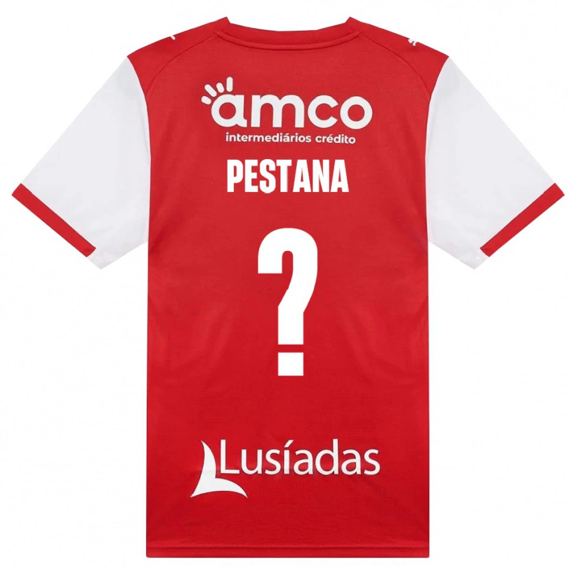 Danxen Enfant Maillot Rafael Pestana #0 Blanc Rouge Noir Tenues Domicile 2026/27 T-Shirt