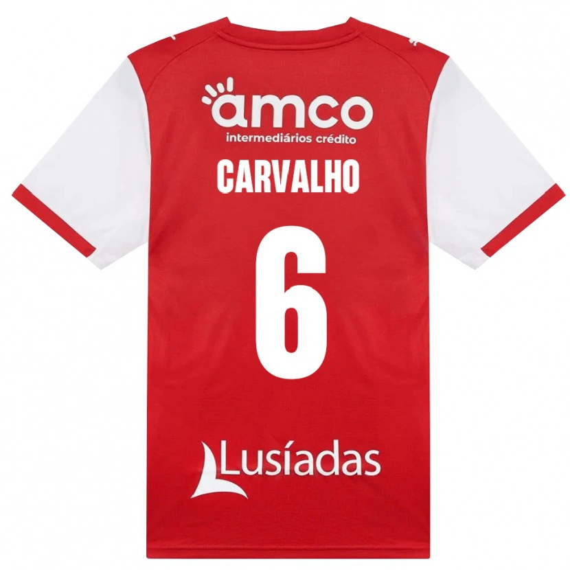 Danxen Enfant Maillot Vítor Carvalho #6 Blanc Rouge Noir Tenues Domicile 2026/27 T-Shirt