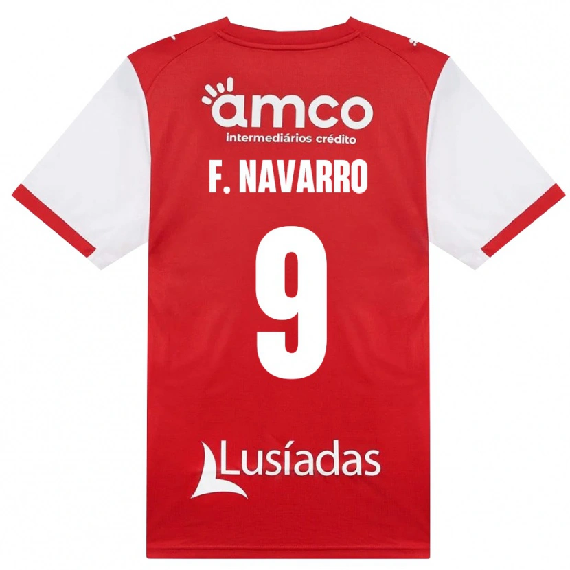 Danxen Enfant Maillot Fran Navarro #9 Blanc Rouge Noir Tenues Domicile 2026/27 T-Shirt