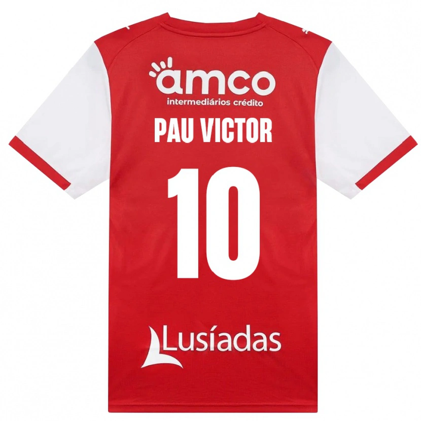 Danxen Enfant Maillot Pau Víctor #10 Blanc Rouge Noir Tenues Domicile 2026/27 T-Shirt