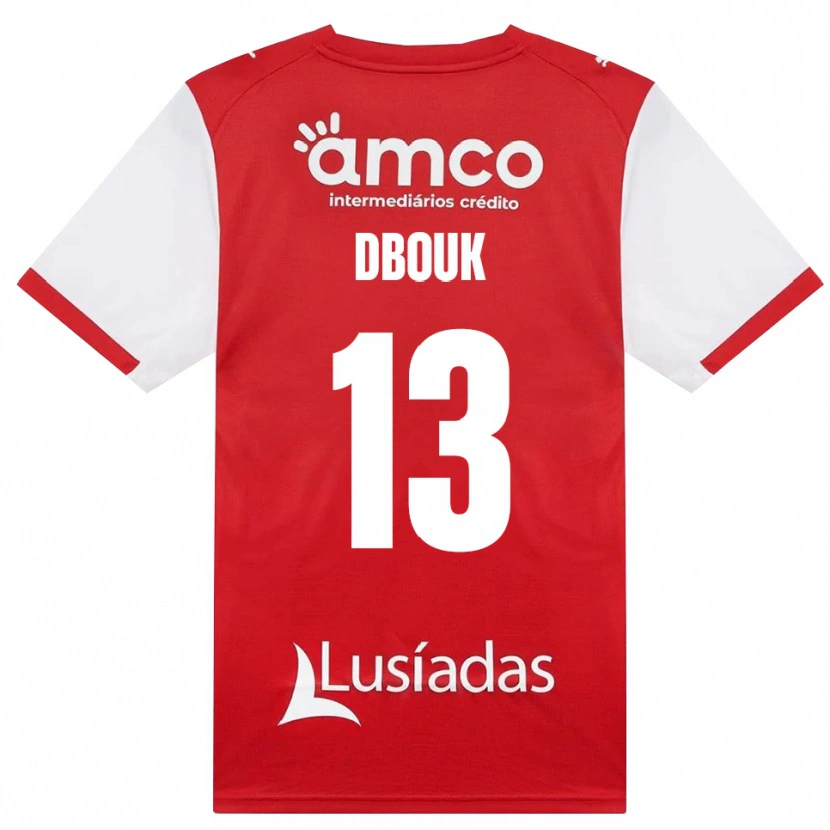 Danxen Enfant Maillot Gabriel Dbouk #13 Blanc Rouge Noir Tenues Domicile 2026/27 T-Shirt