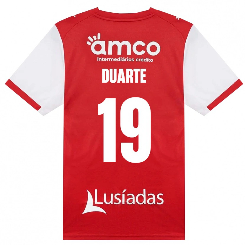 Danxen Enfant Maillot João Duarte #19 Blanc Rouge Noir Tenues Domicile 2026/27 T-Shirt