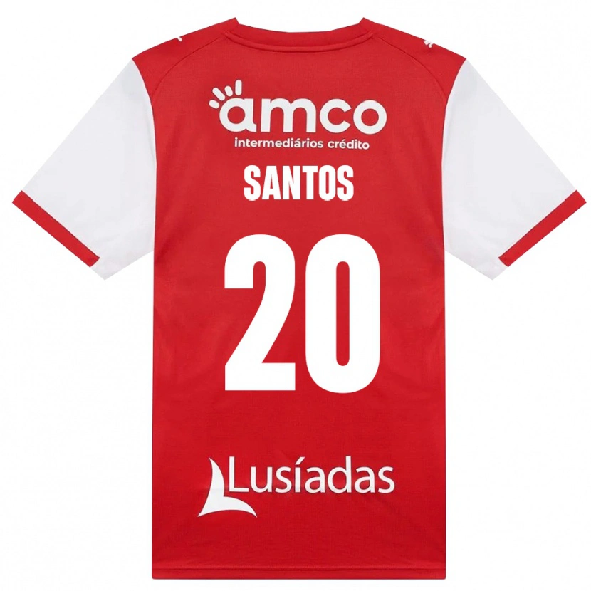 Danxen Enfant Maillot Lourenço Santos #20 Blanc Rouge Noir Tenues Domicile 2026/27 T-Shirt