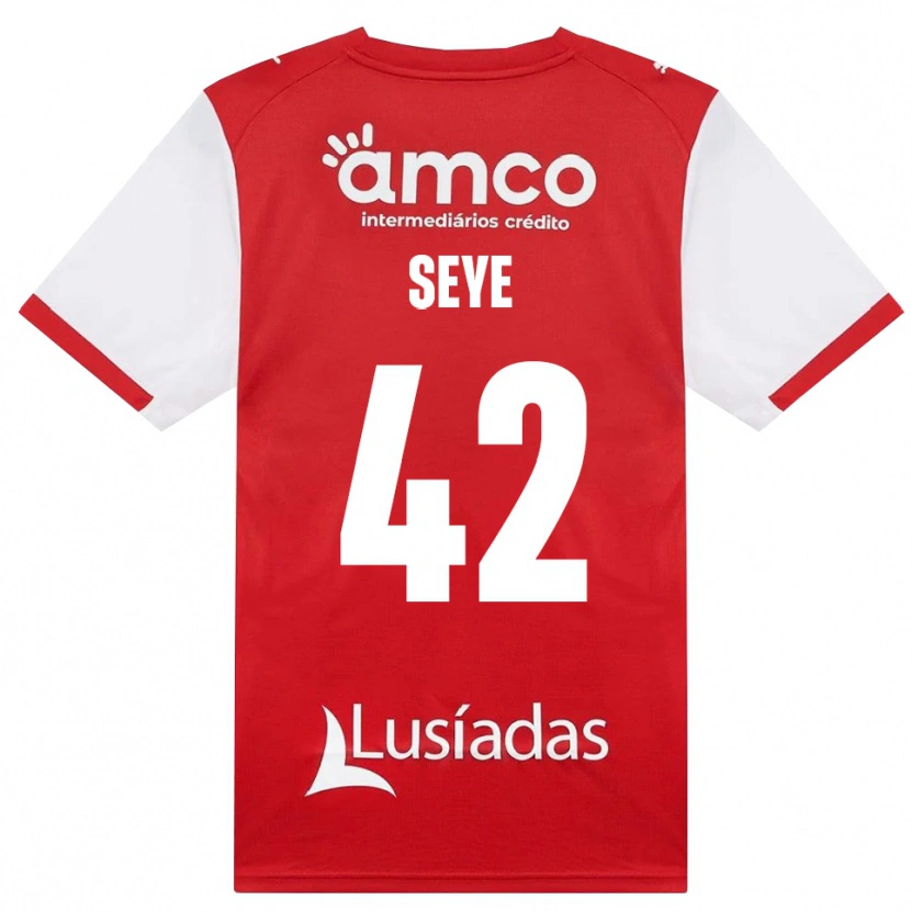 Danxen Enfant Maillot Modou Seye #42 Blanc Rouge Noir Tenues Domicile 2026/27 T-Shirt