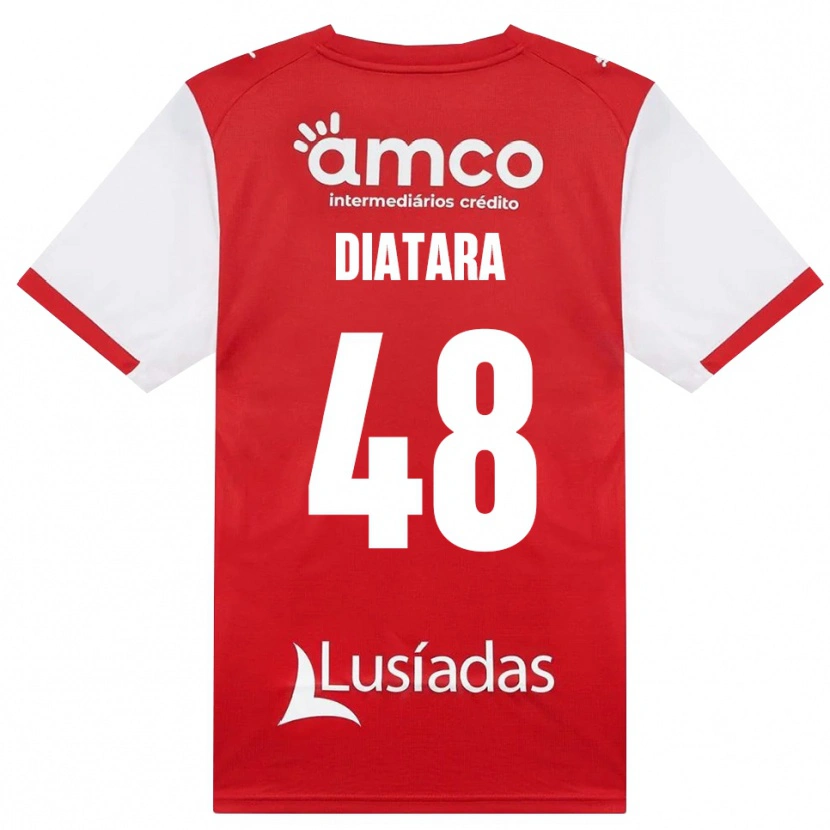 Danxen Enfant Maillot Samba Diatara #48 Blanc Rouge Noir Tenues Domicile 2026/27 T-Shirt