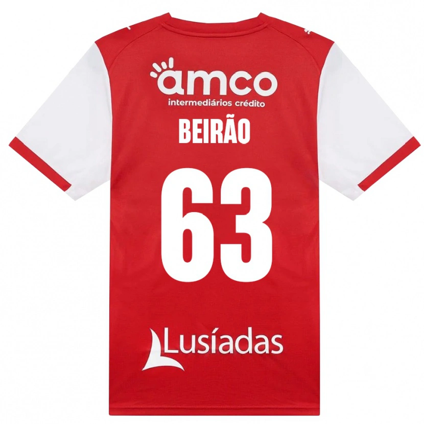 Danxen Enfant Maillot Rodrigo Beirão #63 Blanc Rouge Noir Tenues Domicile 2026/27 T-Shirt