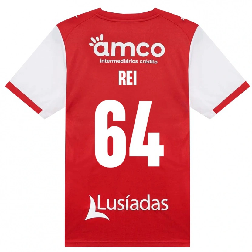 Danxen Enfant Maillot Ricardo Rei #64 Blanc Rouge Noir Tenues Domicile 2026/27 T-Shirt