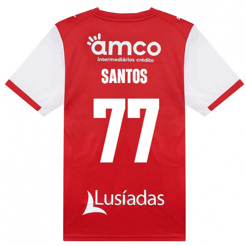 Danxen Enfant Maillot Edu Santos #77 Blanc Rouge Noir Tenues Domicile 2026/27 T-Shirt