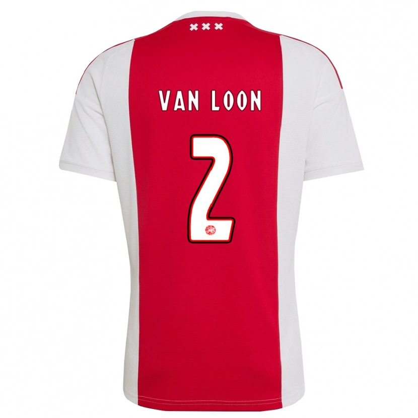 Danxen Enfant Maillot Gerain Van Loon #2 Rouge Blanc Jaune Tenues Domicile 2026/27 T-Shirt