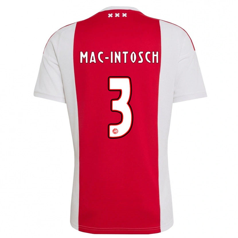Danxen Enfant Maillot Calvin Mac-Intosch #3 Rouge Blanc Jaune Tenues Domicile 2026/27 T-Shirt