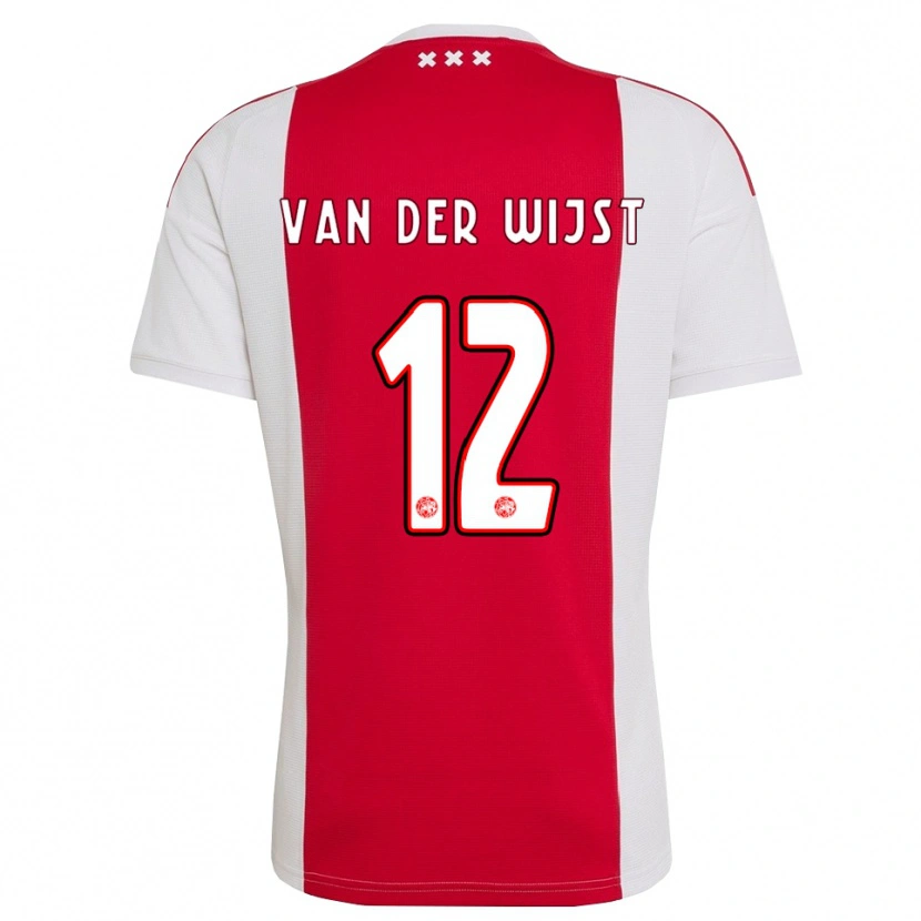 Danxen Enfant Maillot Giovanni Van Der Wijst #12 Rouge Blanc Jaune Tenues Domicile 2026/27 T-Shirt