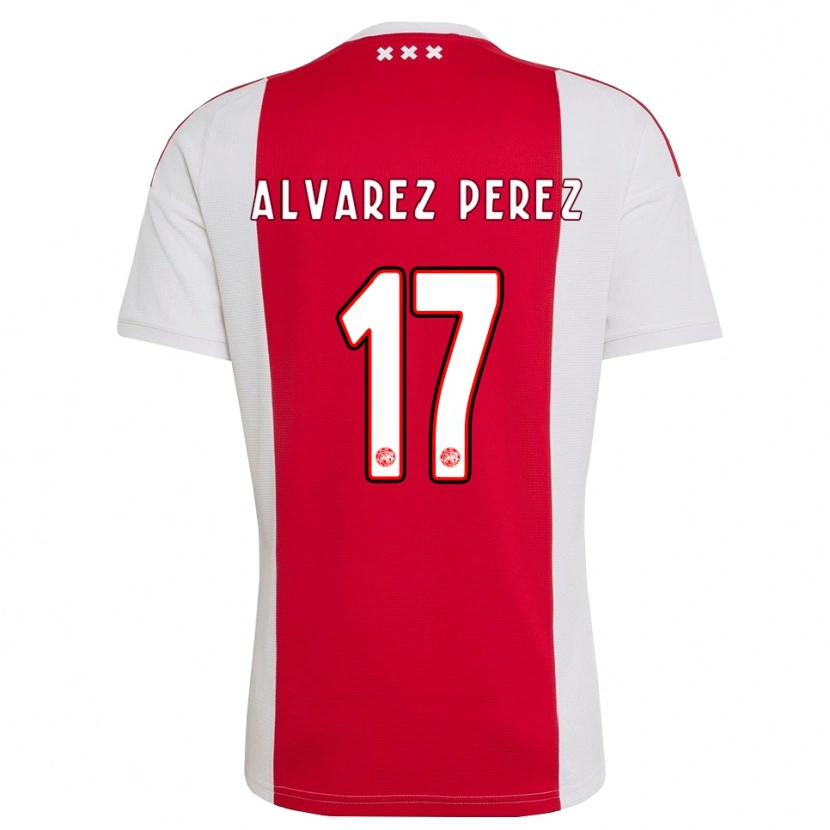 Danxen Enfant Maillot Marley Álvarez Pérez #17 Rouge Blanc Jaune Tenues Domicile 2026/27 T-Shirt