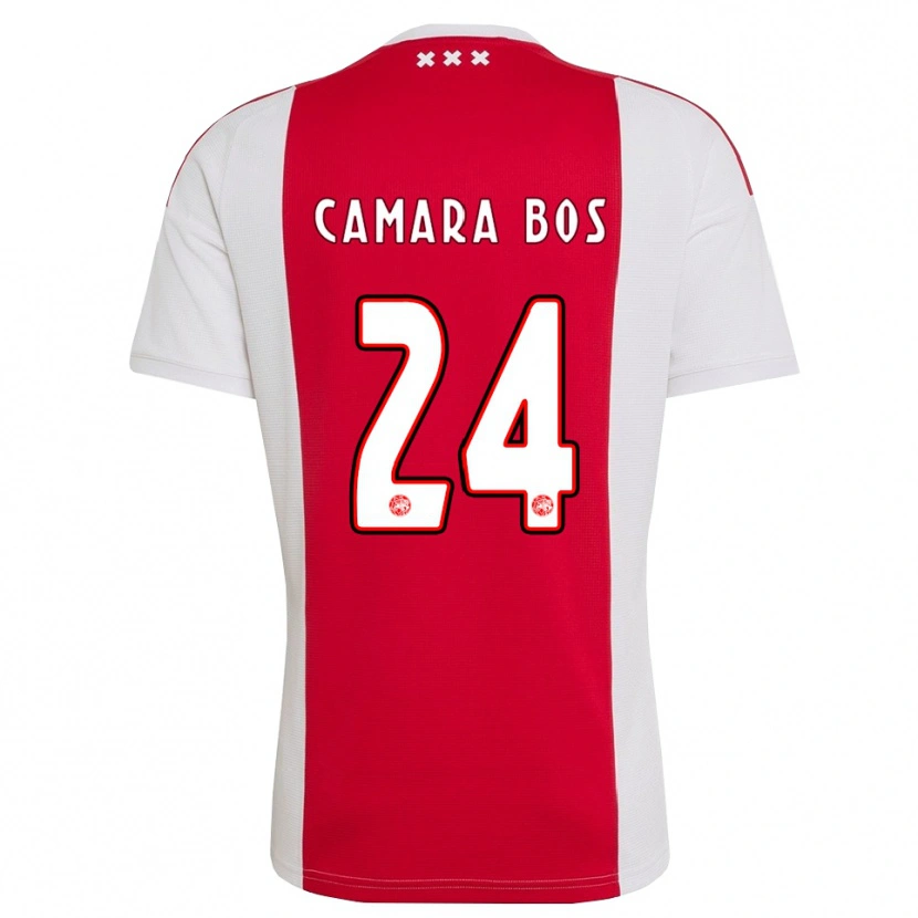 Danxen Enfant Maillot Daniel Camara Bos #24 Rouge Blanc Jaune Tenues Domicile 2026/27 T-Shirt