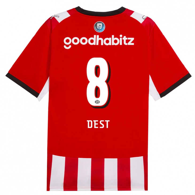 Danxen Enfant Maillot Sergiño Dest #8 Rouge Blanc Noir Tenues Domicile 2026/27 T-Shirt