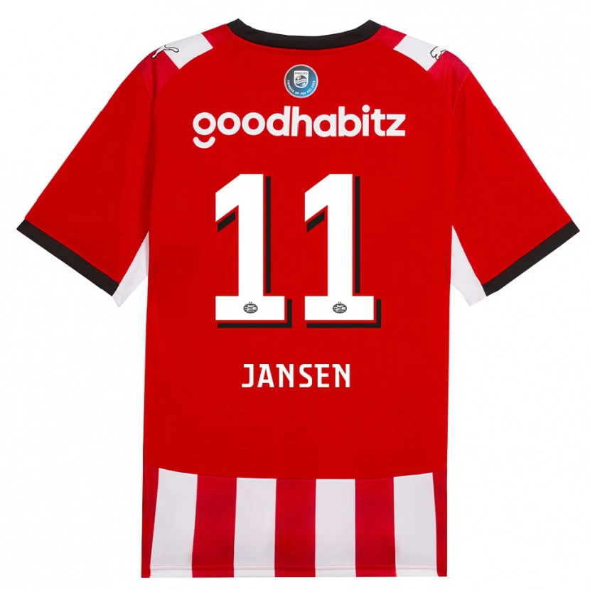 Danxen Enfant Maillot Renate Jansen #11 Rouge Blanc Noir Tenues Domicile 2026/27 T-Shirt