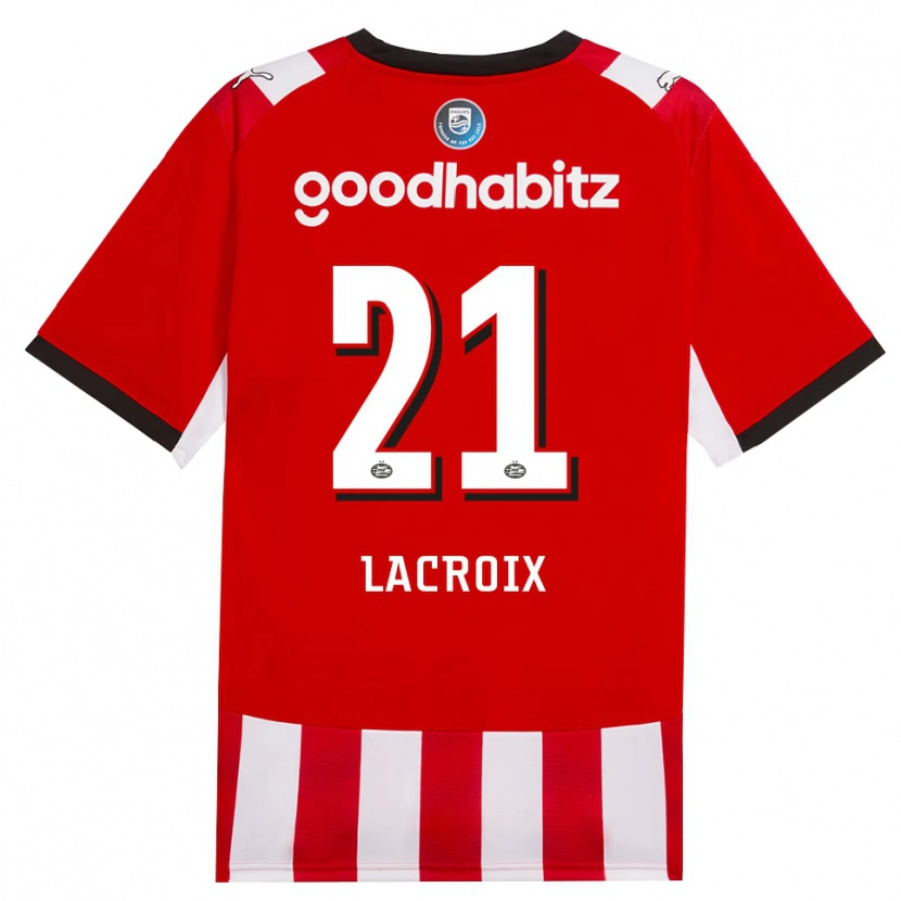 Danxen Enfant Maillot Robine Lacroix #21 Rouge Blanc Noir Tenues Domicile 2026/27 T-Shirt