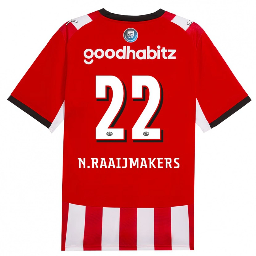 Danxen Enfant Maillot Niels Raaijmakers #22 Rouge Blanc Noir Tenues Domicile 2026/27 T-Shirt
