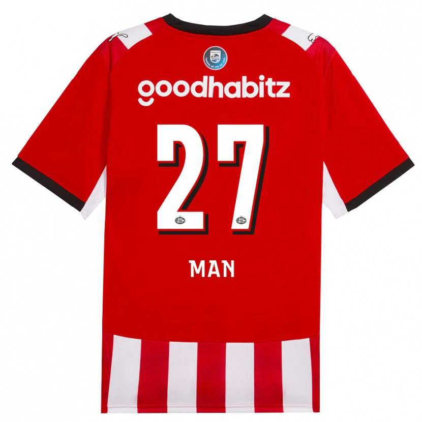 Danxen Enfant Maillot Dennis Man #27 Rouge Blanc Noir Tenues Domicile 2026/27 T-Shirt