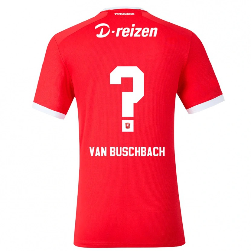 Danxen Enfant Maillot Myles Van Buschbach #0 Rouge Blanc Tenues Domicile 2026/27 T-Shirt