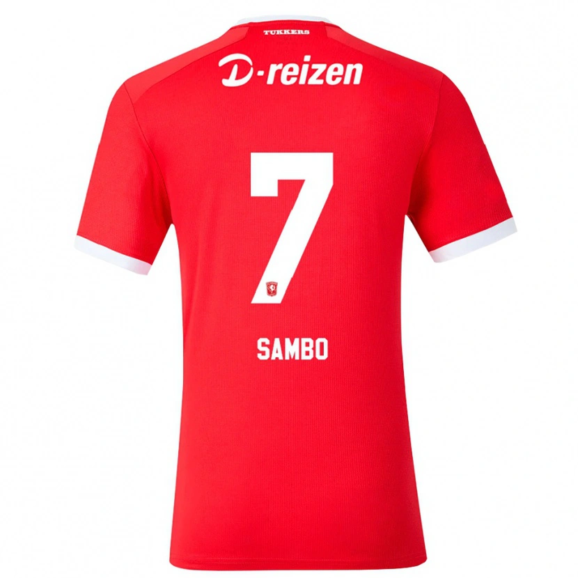 Danxen Enfant Maillot Giandro Sambo #7 Rouge Blanc Tenues Domicile 2026/27 T-Shirt